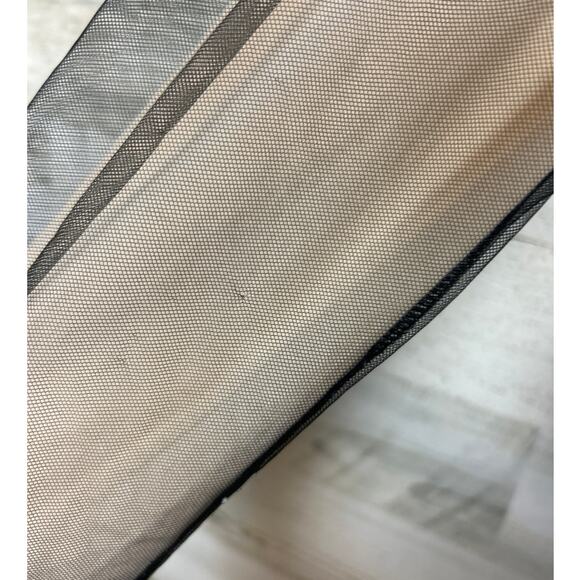 Jarbo Womens M Nude & Black Sheer Cotton Chiffon Tie-Waist Cardigan Dress Blouse - Picture 8 of 8